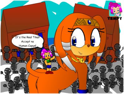 Tikal Echinda & Iza - No Human Versions Rally
As part of my returning to Sonic style cause i really don't like 'Human style' and hated that i started to do that style, i did this pic. a Small Rally is being held to get the Real Tikal!
Keywords: Tikal Iza Macro